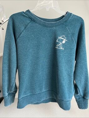 Maurices Teal Snoopy Crewneck Sweatshirt - Women